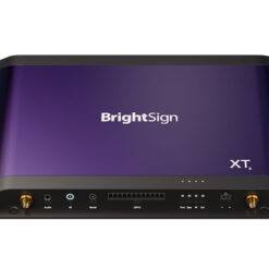 A sleek and modern BrightSign XT5 digital signage player, showcasing powerful performance, dynamic engagement, flawless 4K playback, and versatile applications in various environments."