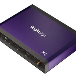 "A sleek and modern BrightSign XT5 digital signage player, showcasing powerful performance, dynamic engagement, flawless 4K playback, and versatile applications in various environments."